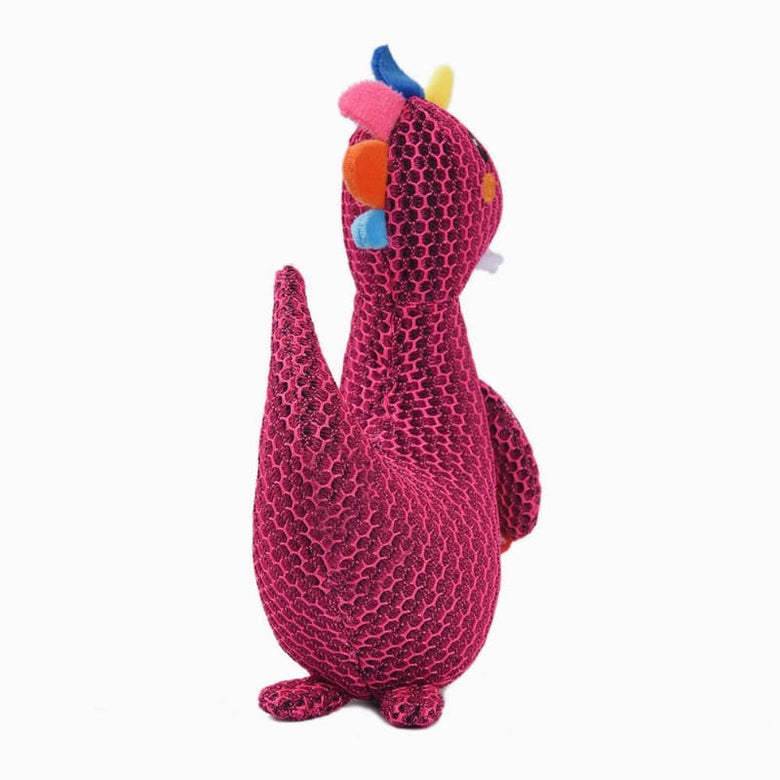 Hugsmart Products Inc dog toys Fuzzy Friendz Mesh Dinosaur Heart Rexy Squeak Dog Toy - 2 sizes
