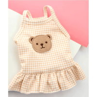 AE dog apparel S Checker Teddy Bear Halter Dog Dress