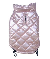 The Dog Squad Dog Coat Coco Puffer Diamond Quilted Coat, Pearl PInk