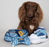 Dog-ior Blue Saddle Bag Plush Squeaky Dog Toy