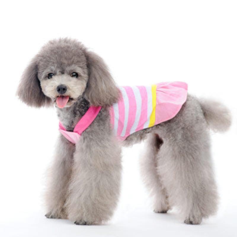 Dogo Pet DRESSES XXS Pink Stripe Bow Strap Cruise Dog Dress - Only Available in Size 2XS