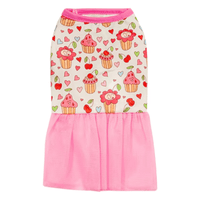 AE Dog Apparel S Cupcake Apple Pink Tutu Dog Dress