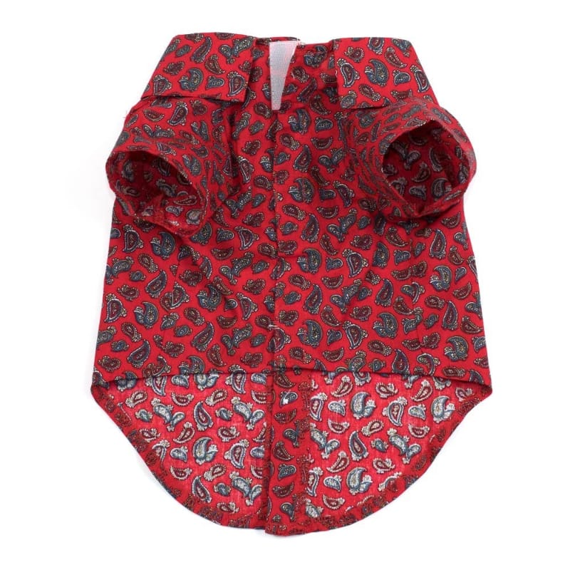 The Worthy Dog CollardShirts Paisley Red Collared Dog Shirt
