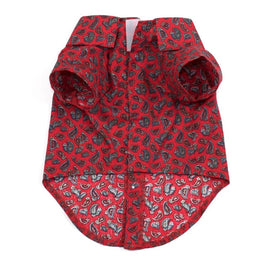 The Worthy Dog CollardShirts Paisley Red Collared Dog Shirt