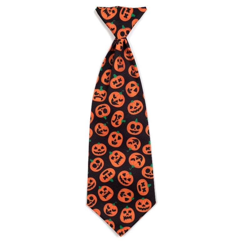 The Worthy Dog COLLARS SM Halloween Jack-O-Lantern Neck-Tie Pet Collar Attachment - 2 Sizes