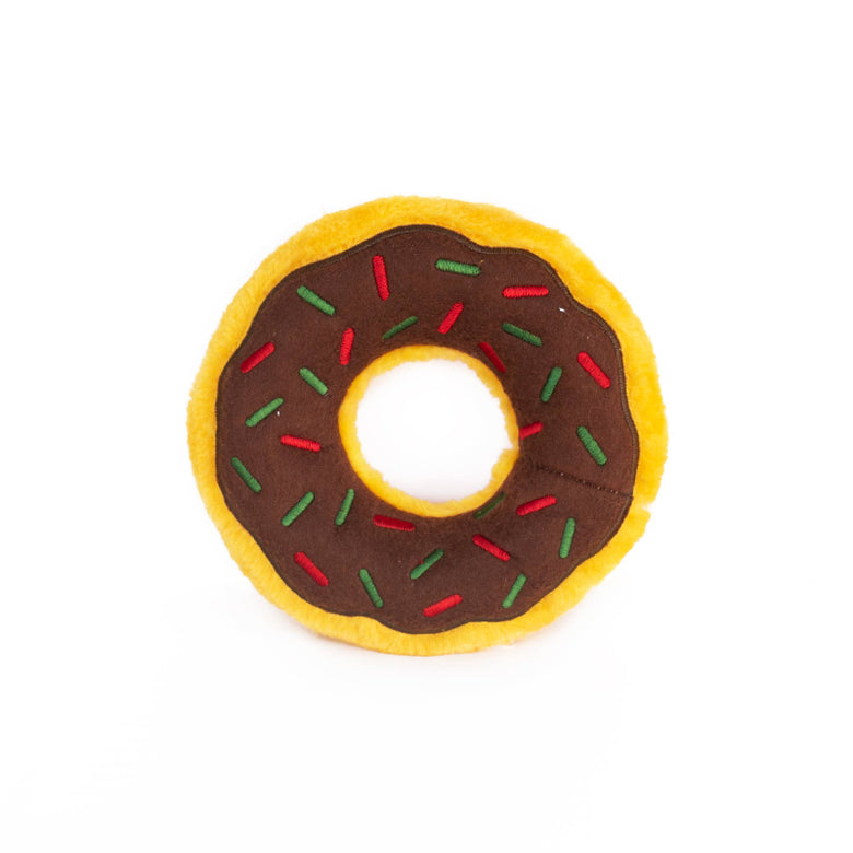 Gingerbread Donutz Christmas Holiday Plush Squeaky Dog Toy