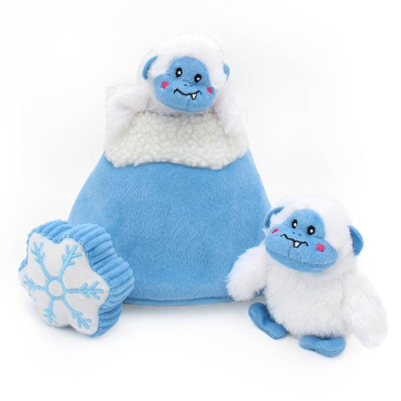 ZippyPaws dog toys Yeti Mountain Holiday Burrow Christmas Interactive Dog Toy