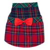 Colorblock Tartan Red & Forest Green with Red Bow Plaid Holiday Dog Dress