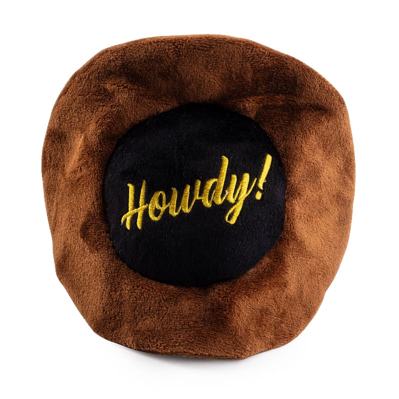 Haute Diggity Dog dog toys Brown Cowboy Hat Plush Squeaky Dog Toy