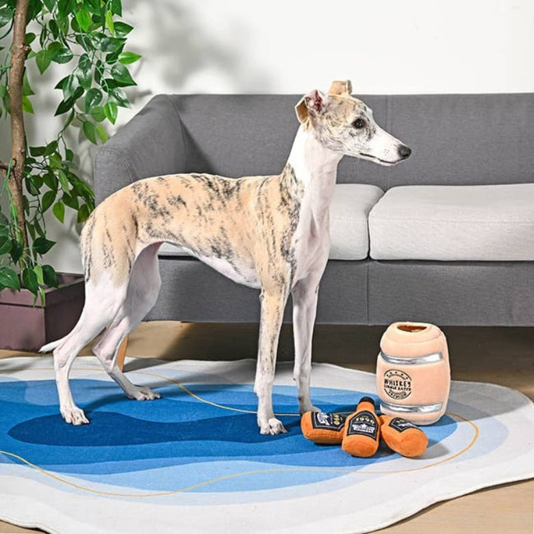 Hugsmart Products Inc dog toys Food Party Whiskey Barrel Interactive Plush Dog Toy Set - 4 Pc