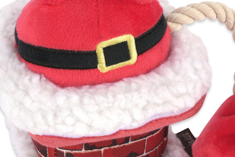 Merry Woofmas Clumsy Claus Christmas Holiday Plush Squeaky Rope Dog Toy