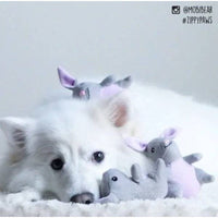 ZippyPaws dog toys Grey Bunnies Miniz Plush Squeaky Dog Toy Set - 3 Pk
