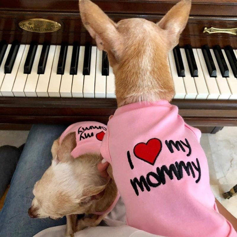 Parisian Pet® Tee's I Love My Mommy Pink Dog Tee