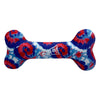 USA Pup Red Wht Blue Patriotic Plush Squeaky Bone Dog Toy - 2 Sizes