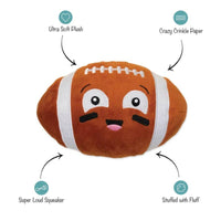 PetShop by Fringe Studio dog toys I Wanna Be A Baller Football Plush Squeak Dog Toy