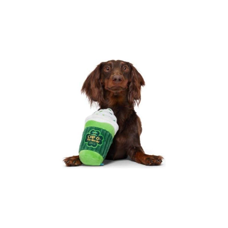 BARK dog toys Cup O' The Mornin' Coffee St. Patrick's Day Plush Dog Toy