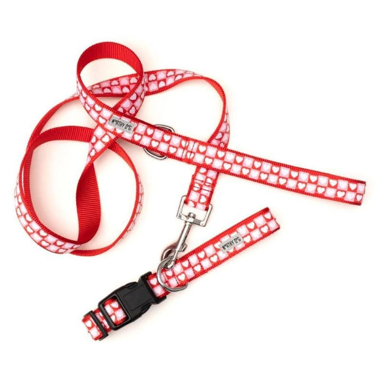 The Worthy Dog Leashes Colorblock Hearts Red Dog Leash - 2 Sizes