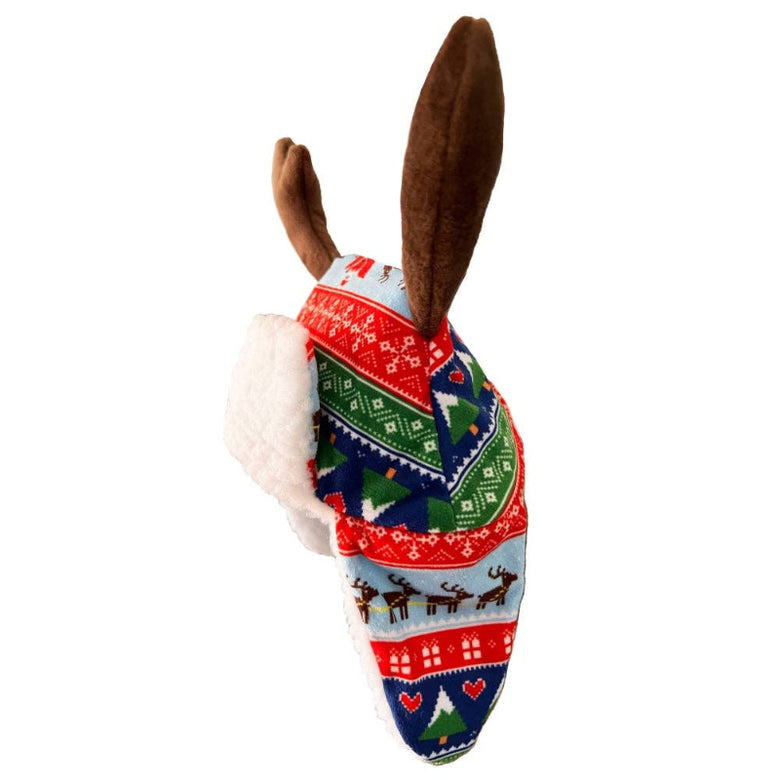 Christmas Ugly Sweater Antler Holiday Pet Hat with SnugFit