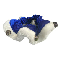 Hanukkah Ruff Festive Bells Blue Velvet Pet Collar