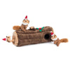 Christmas Holiday Burrow Yule Log Plush Squeak Dog Toy Set - 4 Pc