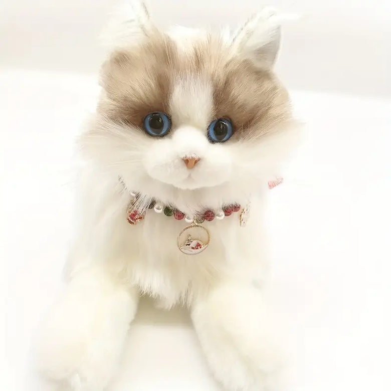 TMU Collars Festive Christmas Charms Faux Pearls Pet Necklace