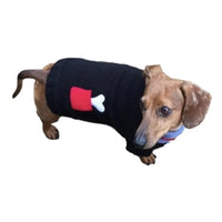 Dallas Dogs, Ltd. Sweaters Bone on Board Black with Red Bone Pocket Turtleneck Pet Sweater