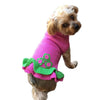 Dallas Dogs, Ltd Sweaters Girlie Girl Pink and Green Flowers Cozy Dog Sweater Dress