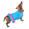 Dallas Dogs, Ltd Sweaters Turquoise Pink Flower and Polka Dots with Ruffle Bottom Turtleneck Pet Sweater Dress