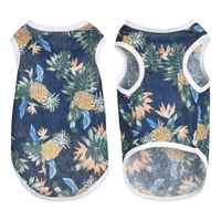 AE - PETCIRCLE dog apparel LG Light Hawaiian Pineapple Dark Blue Dog Tee - *Only Available in Size LG