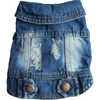 AE Jackets XS Distressed Dark Denim Pet Vest With 2 Buttons
