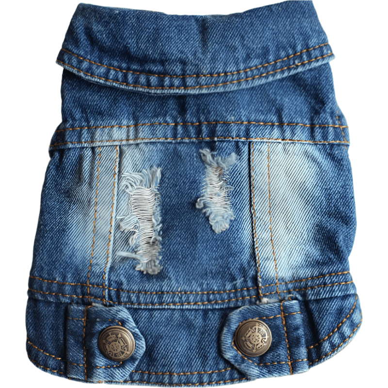 AE Jackets XS Distressed Dark Denim Pet Vest With 2 Buttons