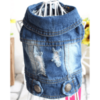 AE Jackets Distressed Dark Denim Pet Vest With 2 Buttons