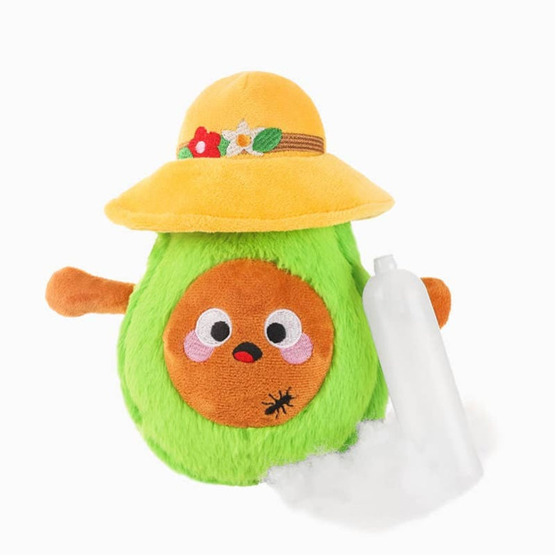 Hugsmart Products Inc dog toys Picnic Time Avocado with Flower Hat Squeaky Plush Dog Toy