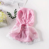 TM - AECCN HOME Dog Apparel I Woof You Heart Pink with Red Bow Dog Dress