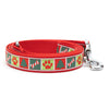 Christmas Holiday Good Tidings Red / Green Dog Leash - Large