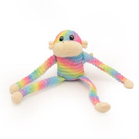 ZippyPaws dog toys Spencer the Crinkle Monkey Small Rainbow and Blue Plush Dog Toy Set - 2 Pk