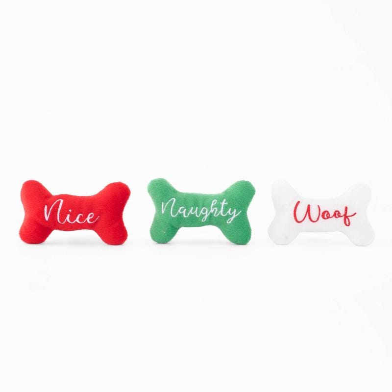 ZippyPaws dog toys Holiday Burrow Naughty or Nice Stocking Interactive Dog Toy