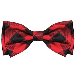 Huxley & Kent Bow Ties SM Red Buffalo Check Red/ Blk Holiday Bow Tie Pet Collar Attachment- 2 Sizes