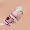 TM - CUTE PET LIFE PAVILION Dog Apparel Hearts Knit Pullover Turtleneck Pink Dog Sweater
