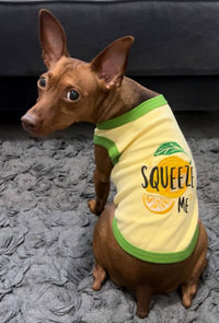 Parisian Pet® Tee's Lemons Squeeze Me Yellow Green Dog T-Shirt