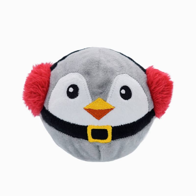 Hugsmart Products Inc dog toys Happy Woofmas Penguin Ball Plush Dog Toy