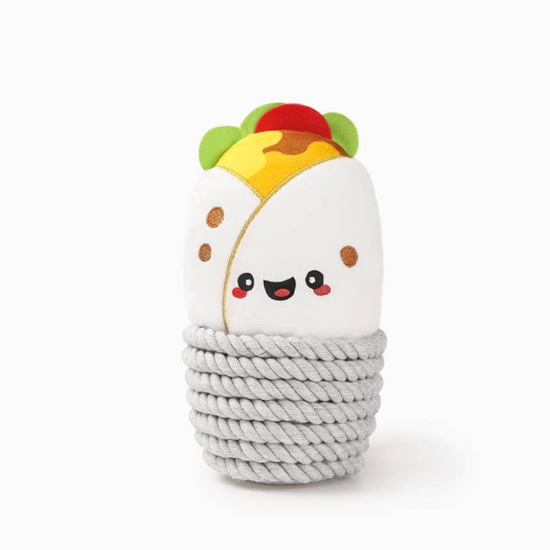 Hugsmart Products Inc dog toys Fiesta Chewsday Burrito Rope Plush Dog Toy