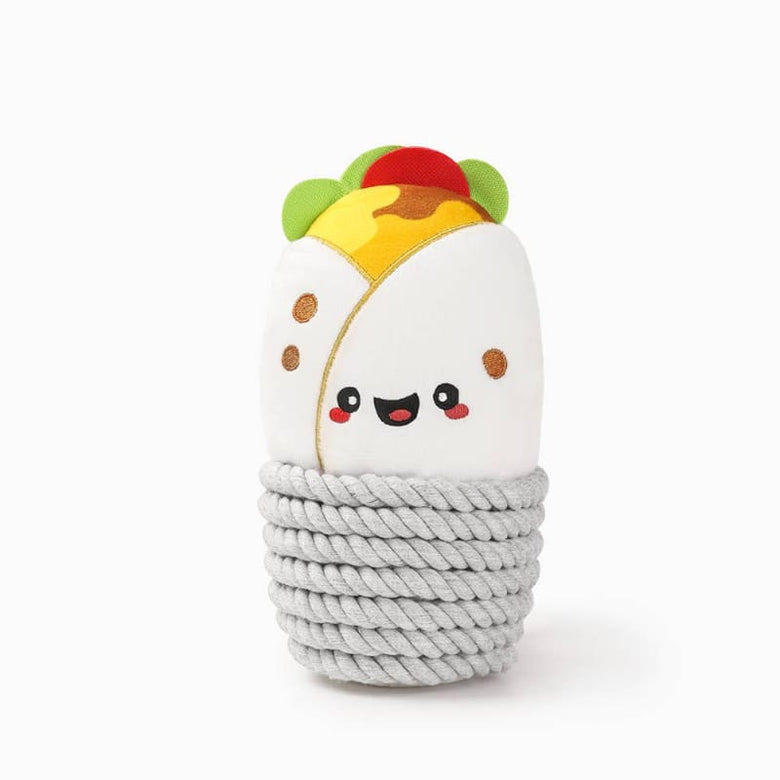 Hugsmart Products Inc dog toys Fiesta Chewsday Burrito Rope Plush Dog Toy