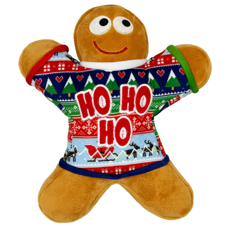 Christmas Ugly Sweater G-Man Plush Squeaky Holiday Dog Toy - 2 Sizes