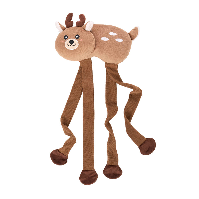 EcoZippy Christmas Holiday Crinkle Reindeer Plush Squeaky Jumbo Dog Toy