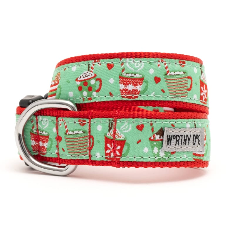 The Worthy Dog Collars XS Holiday Lattes Festive Colors Dog Collar