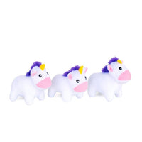 ZippyPaws dog toys Burrow Unicorns in Rainbow Interactive Plush Squeak Dog Toy Set - 4 Pc