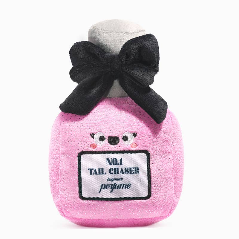 Hugsmart Products Inc Dog Toys Makeup Collection Tail Chaser Perfume Plush Squeak Dog Toy