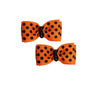 Barker's Bowtique Hair Bows Halloween Orange with Black Dots Canine Hair Bows on French Clips - 2 per card