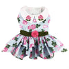 Doggie Design Dog Apparel XS Pink Rose Embroidered Collar Dog Harness Dress & Matching Leash